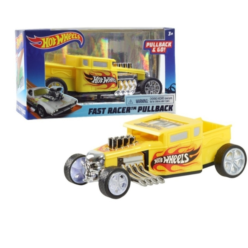Hot Wheels Lot/2 Boys Pullback Racers Green & Yellow Bone Shaker Cars